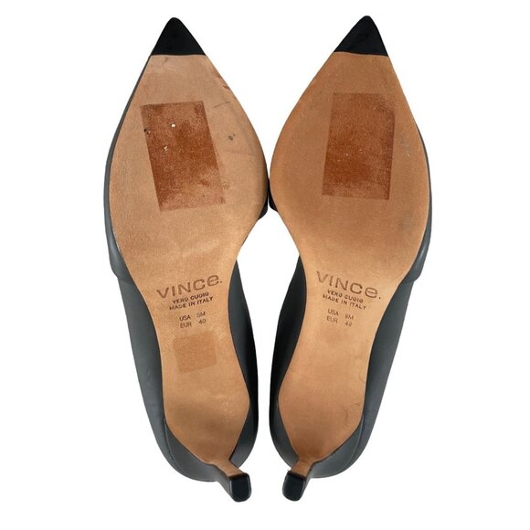 VINCE‎ Cosette Pointed Toe d'Orsay Leather Pumps Gray Graphite 9M EUR 40 $350 - Picture 11 of 12